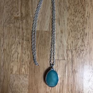 Stella & Dot Silver Sanibel Stone/Glass Necklace
